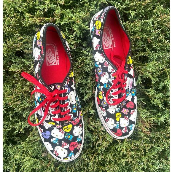 VANS Hello Kitty Authentic Lo Pro Sneakers Black/Red Unisex Size M 7 W 8.5 - Picture 5 of 13